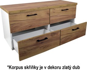 Comodo Kúpeľňová skrinka pod doskové umývadlo Agria NEW GO 120-HD - zlatý dub/zlatý dub