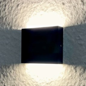 PLX Vonkajšie nástenné LED osvetlenie SASKATOON, 6,5W, denná biela, hranaté, čierne