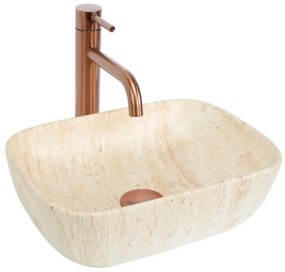 REA-U4700 - Umývadlo na dosku BELINDA 25x36 cm keramika/béžová/imitácia kameňa REA-U4700