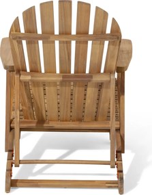 Adirondack relaxačné kreslo s vyťahovacou opierkou nôh, prírodné