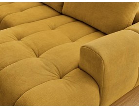 Rozkladacia/s úložným priestorom rohová pohovka v horčicovej farbe (ľavý roh/do tvaru "U") Fuji – Bobochic Paris