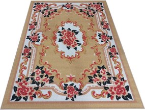 DY Horčicový koberec s kvetinovým vzorom Dynasty 01 Rozmer: 120x170 cm