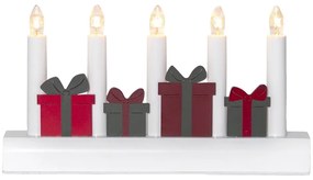 Červená/biela vianočná svetelná dekorácia do zásuvky Julia – Star Trading