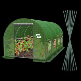 Garden Line 4-dielny zelený fóliový záhradný tunel  6 x 3 x 2 m