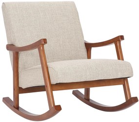 Design-Shop Hojdacie kreslo stolička Morelia - látka, drevené nohy orech - Krémová