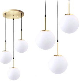 Toolight - Závesná lampa 3xE27, zlatá-biela, OSW-08193