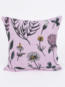 Bavlnená obliečka na vankúš Renforcé 40 × 40 cm - Herbár púdrový