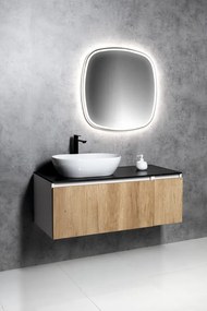 Sapho Sapho, LOREA skrinka s umývadlom 101x46x51,5cm (70+30cm), ľavá, biela matná, LE070-3131-L-01