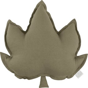 Ľanový vankúš javorový list olivová 43x43 cm