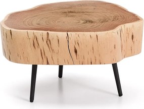 Okrúhly konferenčný stolík s doskou z akácie v prírodnej farbe 49x47 cm Tanive – Kave Home