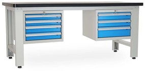 Dielenský stôl Solid MDF-43, 210 cm, 2 závesné boxy, čierna