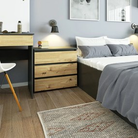 Komoda Cleania CL3 (grafit sivý + dub artisan). Akcia -15%. Vlastná spoľahlivá doprava až k Vám domov. 1071245