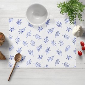 Biante Teflónové prestieranie na stôl TF-114 Modré olivové vetvičky na bielom 30x40 cm