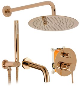 Rea Lungo, podomietková sprchová súprava s vaňovou výlevkou + box, medená lesklá, REA-P7998