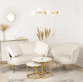 Vintino zamatová sedačka ZORAYA krémová