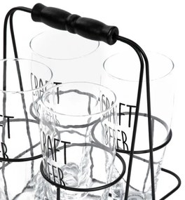 Sada štyroch pohárov RAYA s kovovým stojanom 894775 400 ml