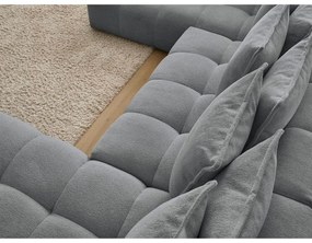 Tmavosivá ženilková rozkladacia/s úložným priestorom rohová pohovka (ľavý roh/do tvaru "U") Everest – Bobochic Paris