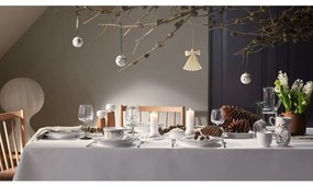 Mlynček z dubového dreva na korenie s bielym detailom z porcelánu Kähler Design Hammershoi, výška 13 cm