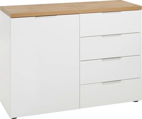 XXXLutz ŠIROKÁ KOMODA, biela, farba duba, 120/89/43 cm Xora - Komody - 001027000407