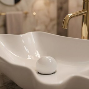 Rea Infinity, umývadlo na dosku + odtoková zátka Click-Clack, biela lesklá, REA-U3607