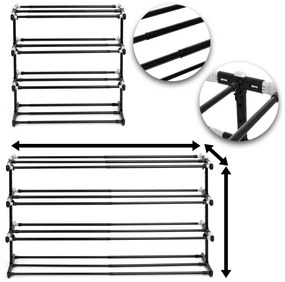 Botník DIANA 4 úrovne, čierny