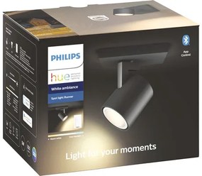 LED bodové svietidlo Philips Runner 5W 350lm 2200-6500K čierne s diaľkovým ovládaním
