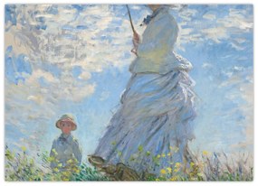 Obraz - Claude Monet, Woman with a Parasol - Madame Monet and Her Son, reprodukcia (70x50 cm)