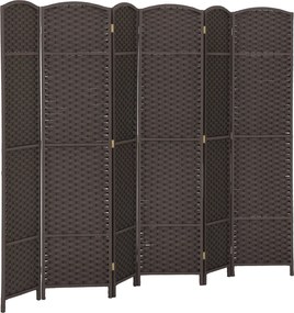 HOMCOM 6-panelový skladací paraván 240x170 cm pre obývaciu izbu, spálňu a kanceláriu - Hnedý | Aosom
