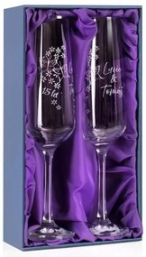 Darčeková krabička s fialovým saténom 2 poháre Sandra 200 ml