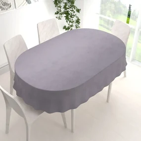 Biante Zamatový oválny obrus Velvet Prémium SVP-013 Sivý 140x180 cm