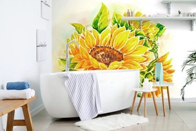 Samolepiaca tapeta krásna maľba slnečnice