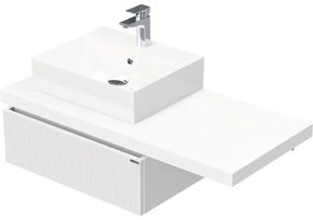 Skrinka do kúpeľne s umývadlom Intedoor DESK 3D biela matná 110,5 x 44,4 x 50,2 cm DE 54 3D 110 L STORM 1Z A8916