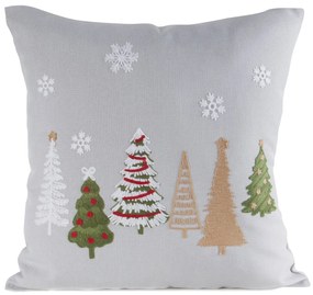 EUROFIRANY VIANOČNÁ DEKORAČNÁ OBLIEČKA NA VANKÚŠ TREE 45X45 CM VZOROVANÁ
