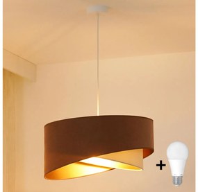 Brilagi - LED Luster na lanku LYRA 1xE27/15W/230V hnedá/krémová/zlatá
