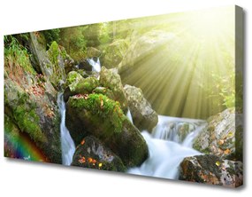 Obraz Canvas Vodopád dúha príroda potok 140x70 cm