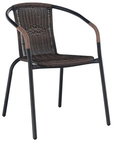 Kondela Stohovateľná stolička, DOREN, hnedá/čierny kov