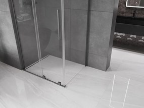 Mexen Velar L, sprchový kút s posuvnými dverami 120 x 85 cm, 8mm číre sklo, grafit brúsený, 871-120-085-03-66