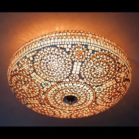 Mosaic ceiling lamp oriental Melon SUNDOWN Ø50 cm