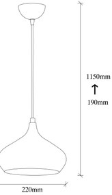 Luster na lanku DODO 1xE27/40W/230V biela