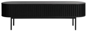 Čierny TV stolík v dekore duba 48x160 cm Siena – Unique Furniture