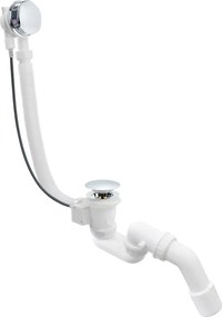 Erga Pureline, vaňová odtoková a prepadová súprava, dĺžka 800 mm, bowden, chrómová, ERG-V08-PURELINE-SIPHON80-CR