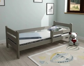 Detská posteľ EDITA z masívu borovice - 200x90 cm - šedá