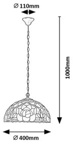 Brilagi - Tiffany vitrážový luster na reťazi GARLAN 2xE27/60W/230V