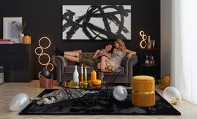 Okrúhly konferenčný stolík Noa 80 cm, čierny/sivý