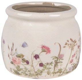 Keramický obal na kvetináč s lúčnymi kvetmi Flowers of Love S - Ø 12*10 cm