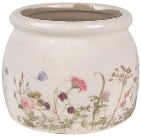 Keramický obal na kvetináč s lúčnymi kvetmi Flowers of Love S - Ø 12*10 cm
