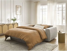 Béžová ženilková pohovka na každodenné spanie/rozkladacia 220 cm Hugo – Bobochic Paris