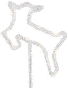 Sada 3 vianočných reflektorov biely jeleň vrátane LED s časovačom IP44 - Shika