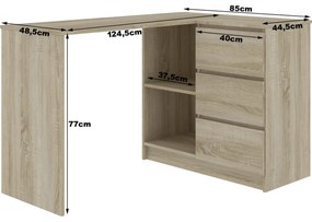 Počítačový stôl B16 pravá dub sonoma