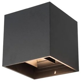 LED Vonkajšie nástenné svietidlo RIKO 2xLED/4W/230V čierna IP44